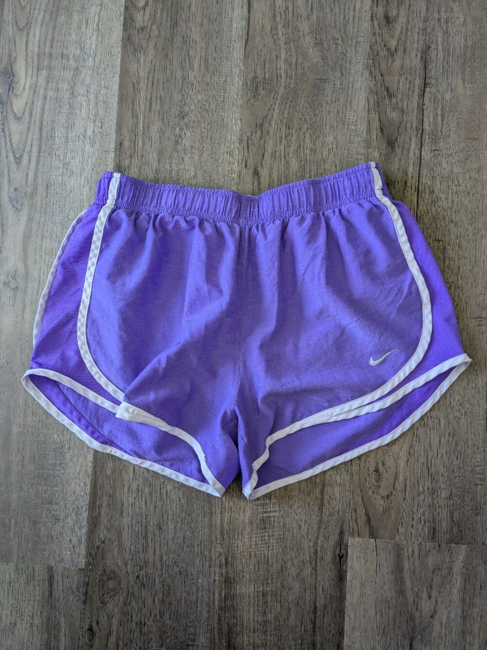Nike Purple Tempo Athletic Shorts with White Trim